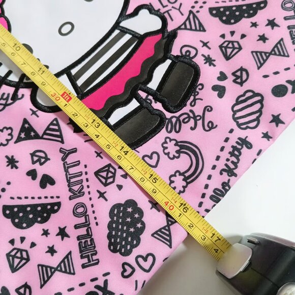 Hello Kitty Pink Black Icons Drawstring Bag Backpack Heavy Canvas - Picture 5 of 6